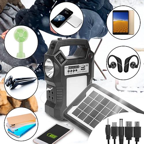 SolarEK Portable Solar Emergency Power & Lighting System with 3 LED Bulbs, Flashlight & USB Charging