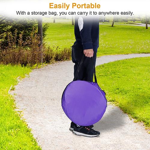 Pop Up Beach Tent Sun Shade Shelter, Anti-UV Waterproof w/ Net Window & Storage Bag Purple