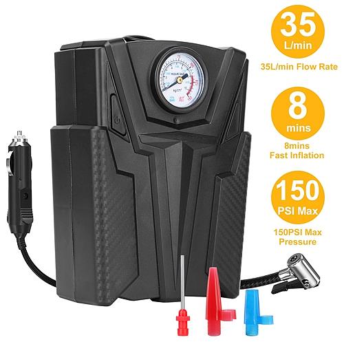 Portable DC 12V Car Tire Inflator & Air Pump with Pointer