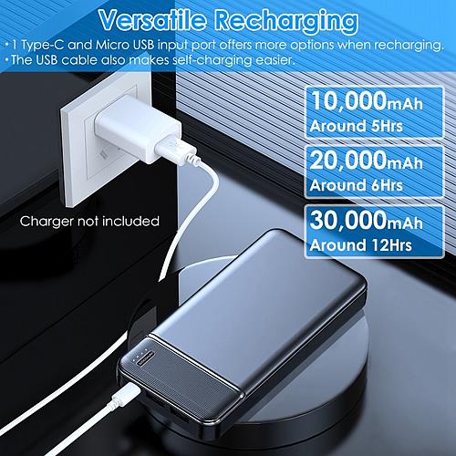 30,000mAh Fast Charging Power Bank PD18W – Portable Charger for iPhone & More