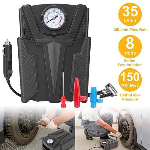 Portable DC 12V Car Tire Inflator & Air Pump with Pointer