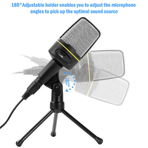 Pro Condenser Microphone with Tripod Stand – Flexible Desktop Mic for Podcasting, Gaming, & Broadcasting