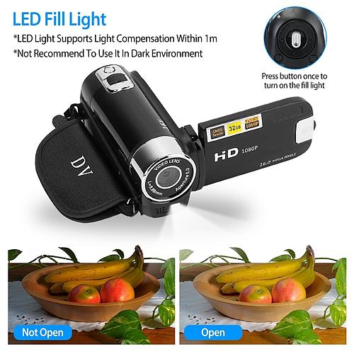 HD 1080P Digital Camcorder with 16X Zoom, 270° Rotation, and Fill Light