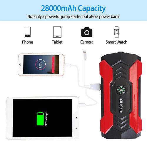 800A Peak Car Jump Starter Booster 28000mAh 12V Battery Charger w/ LCD & LED Flashlight