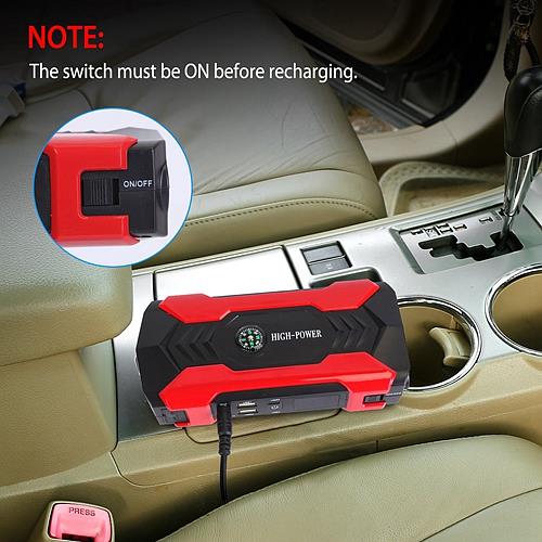 800A Peak Car Jump Starter Booster 28000mAh 12V Battery Charger w/ LCD & LED Flashlight