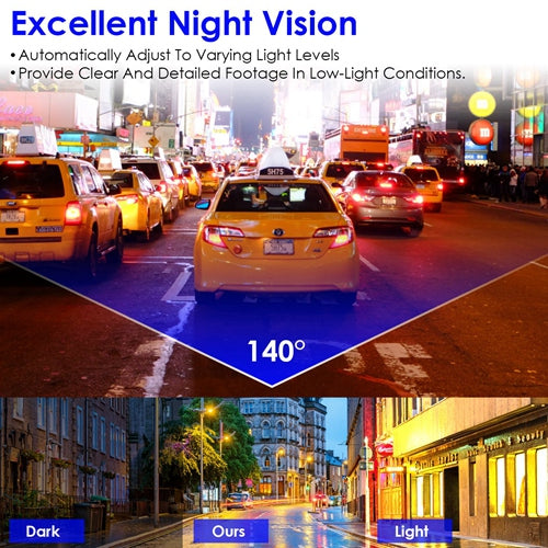 2K HD WiFi Dash Cam with Night Vision, 140° Wide Angle & 32GB Card