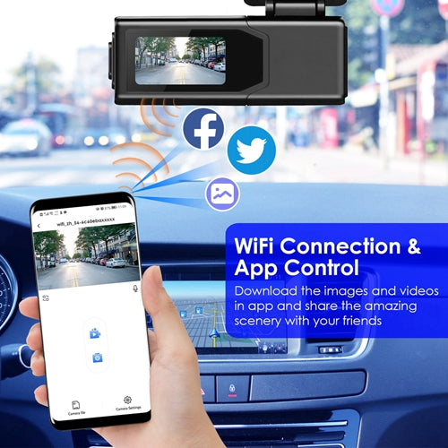 2K HD WiFi Dash Cam with Night Vision, 140° Wide Angle & 32GB Card