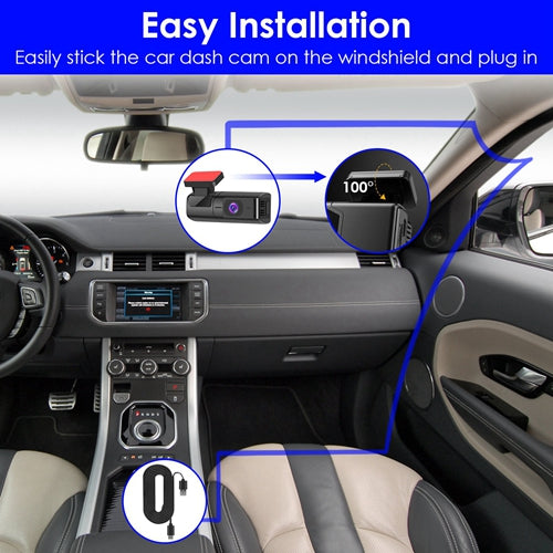 2K HD WiFi Dash Cam with Night Vision, 140° Wide Angle & 32GB Card