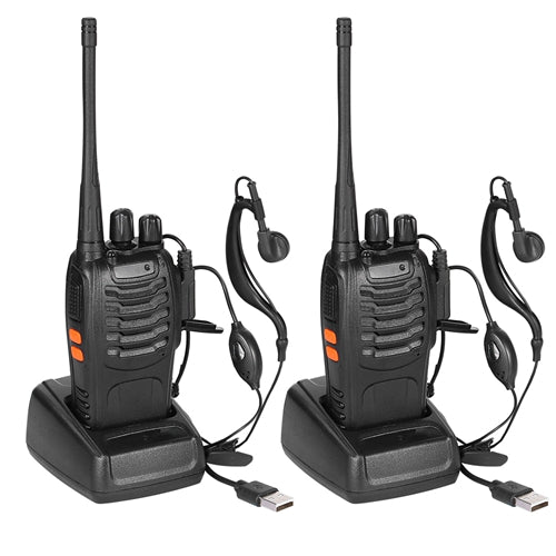 2 x Baofeng BF-888S Walkie Talkies UHF 16CH 400-470MHz Long Range Two-Way Radios