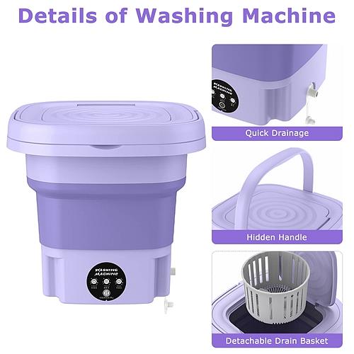 3 Mode-Portable Foldable Washing Machine with Detachable Drain Basket