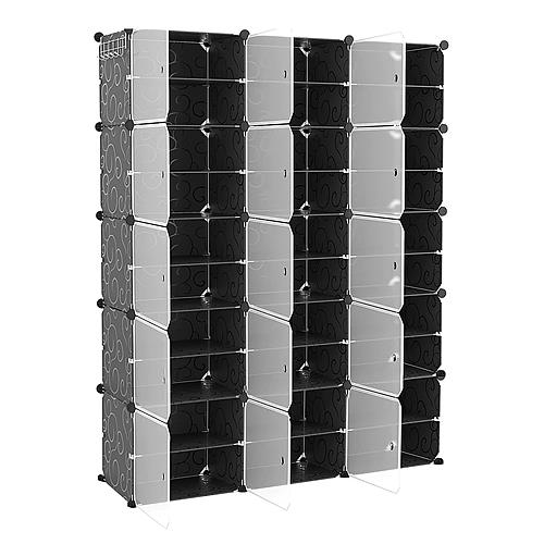 10-Tier 3-Row Shoe Rack Organizer with Transparent Doors – Stackable Shoe Cabinet