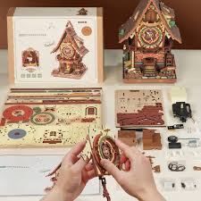 435 Piece Wooden Fairytale Treehouse Cuckoo Clock 3D Puzzle