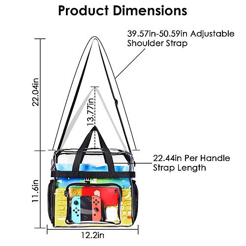 Stadium-Approved Clear Crossbody Bag with 11LBS Load Capacity