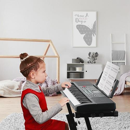 61-Key Digital Music Electronic Keyboard Piano w/ Stand & Microphone for Kids & Beginners