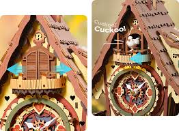 435 Piece Wooden Fairytale Treehouse Cuckoo Clock 3D Puzzle