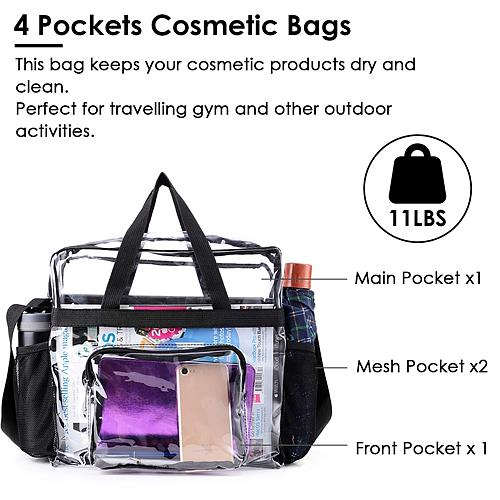 Stadium-Approved Clear Crossbody Bag with 11LBS Load Capacity