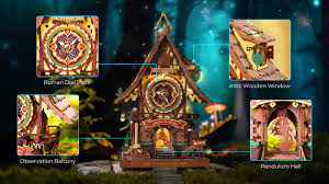 435 Piece Wooden Fairytale Treehouse Cuckoo Clock 3D Puzzle