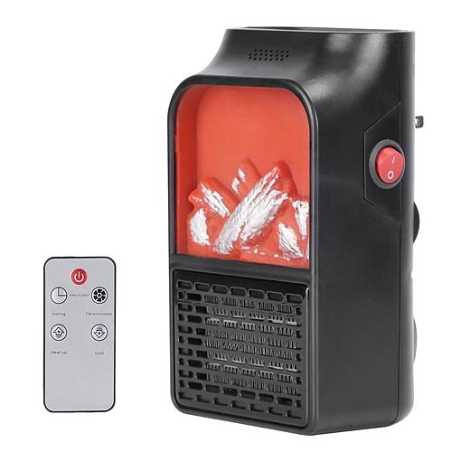 800W Plug-In Space Heater with 360° Rotatable Plug & Remote Control