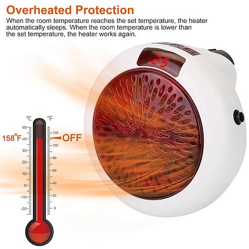 900W Portable Wall Heater Fan with Remote Control – Adjustable Temperature, Auto Shut-Off