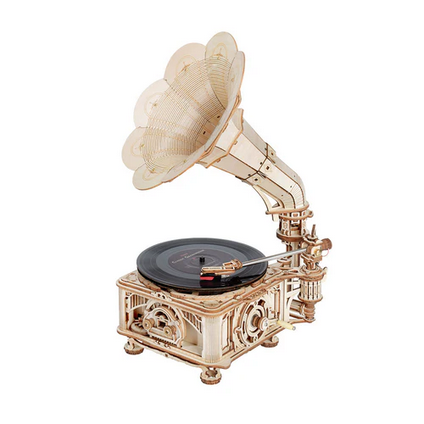 Vintage-style gramophone on a white background