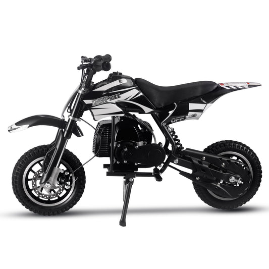 MotoTec Alien 50cc 2-Stroke Kids Gas Dirt Bike Black + Free Helmet