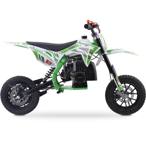 MotoTec Villain 52cc 2-Stroke Kids Gas Dirt Bike Green