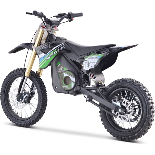 MotoTec 48v 1600w Lithium Pro Electric Dirt Bike Green