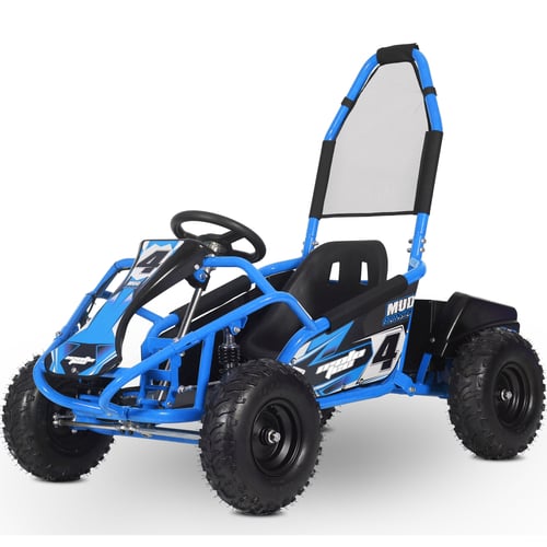 MotoTec Mud Monster 48v 1000w Electric Kids Off Road Go Kart Blue