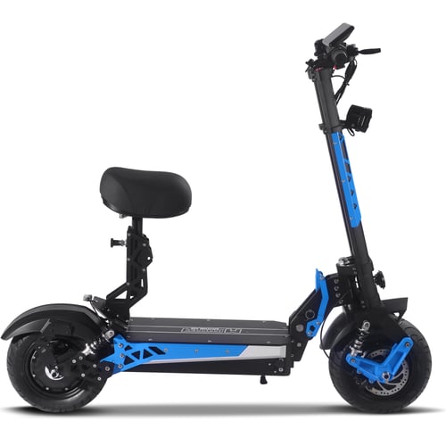 MotoTec Switchblade 60v 4000w Dual Hub Motor Lithium Powered Electric Scooter Blue