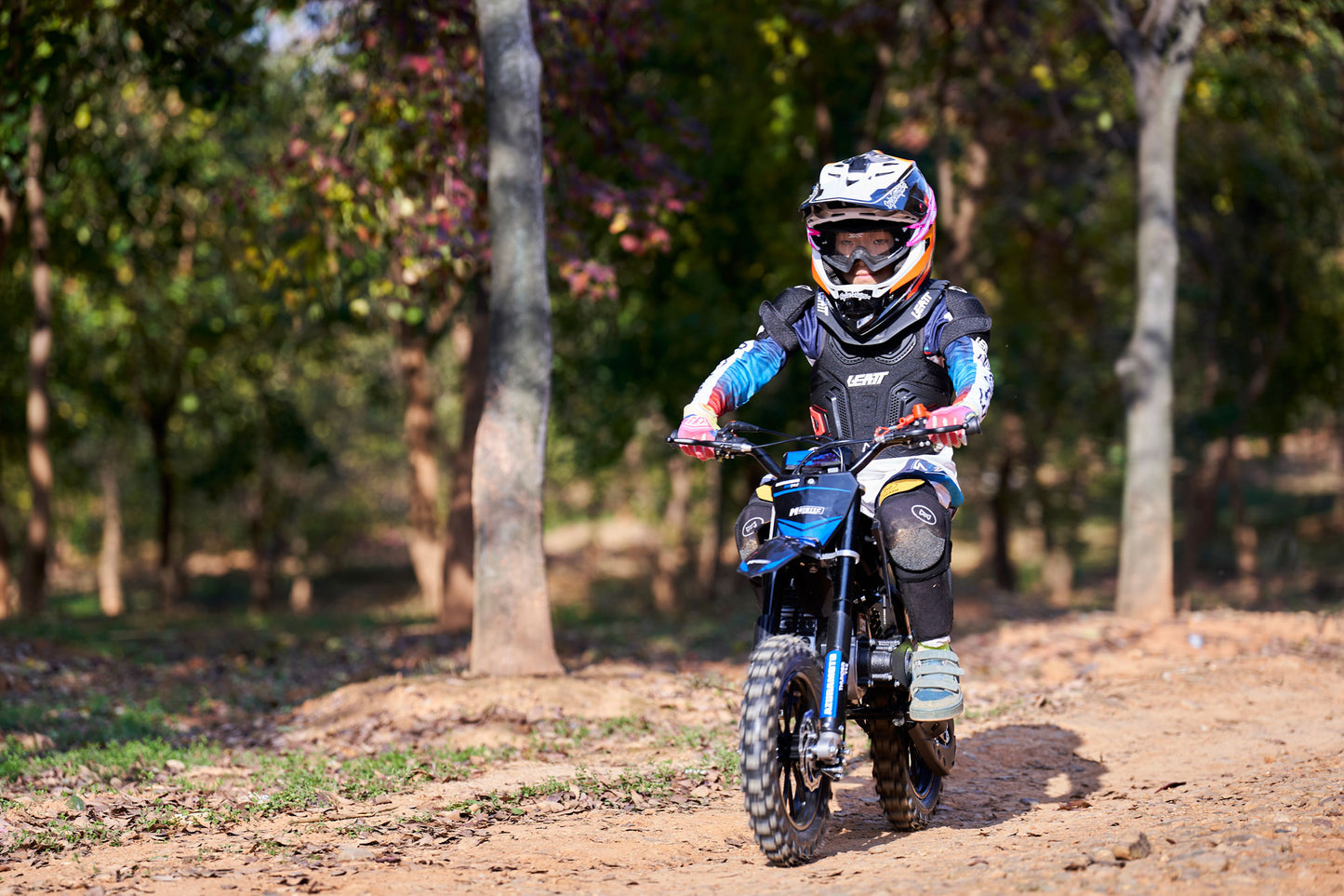 MotoTec Thunder 50cc 2-Stroke Kids Gas Dirt Bike Blue