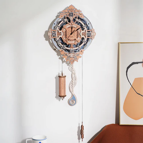 Romantic Note Wall Clock – DIY 3D Wooden Puzzle (231 Pieces)