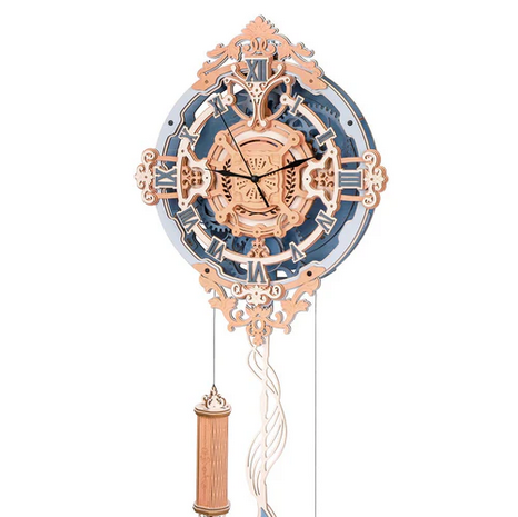 Decorative wall clock with intricate design on a white background