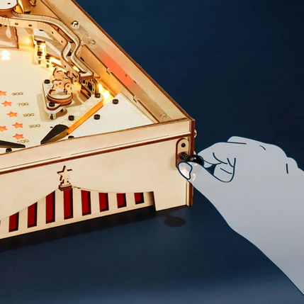 Vintage Wooden Pinball Machine 3D Puzzle Kit (482 Pieces)