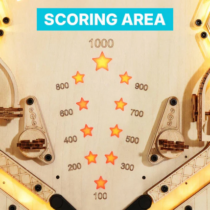 Vintage Wooden Pinball Machine 3D Puzzle Kit (482 Pieces)