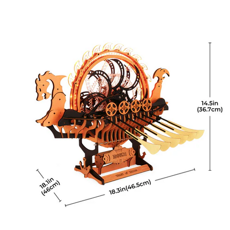 Viking Longship – Illuminated Wooden 3D Puzzle Model Kit (229 Pcs)