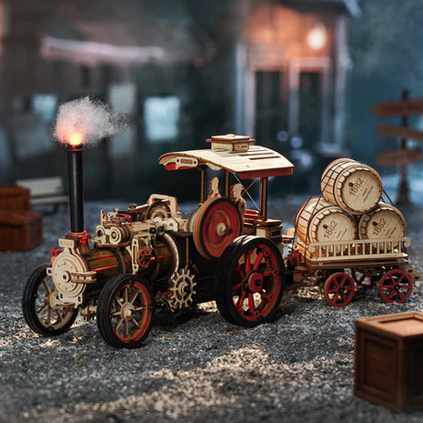 Steam Era Electric Locomotive – 3D Wooden Puzzle Model (469 Pieces)