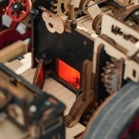 Steam Era Electric Locomotive – 3D Wooden Puzzle Model (469 Pieces)