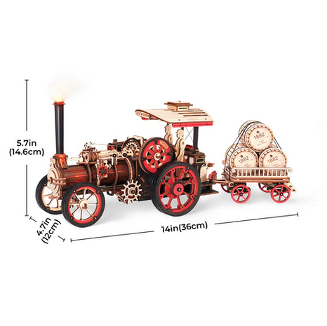 Steam Era Electric Locomotive – 3D Wooden Puzzle Model (469 Pieces)