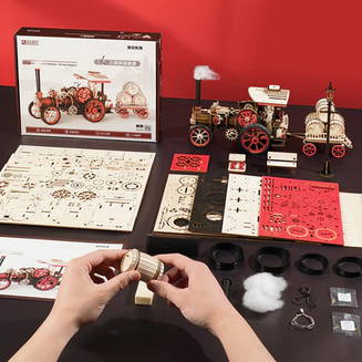 Steam Era Electric Locomotive – 3D Wooden Puzzle Model (469 Pieces)