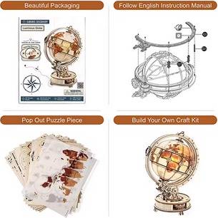 Luminous Globe 3D Puzzle Kit (180 Pieces)