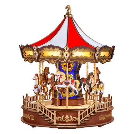 265 Piece Dual-Drive Carousel Music Box – Wooden 3D Puzzle