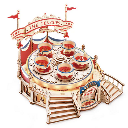 Carnival Parachute Ride Wooden Music Box 3D Model (335 Pieces)