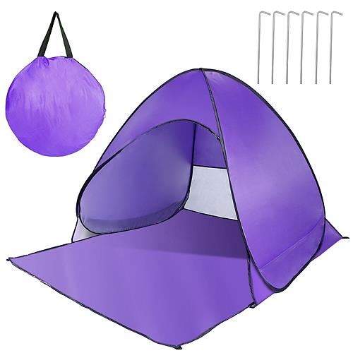 Pop Up Beach Tent Sun Shade Shelter, Anti-UV Waterproof w/ Net Window & Storage Bag Purple