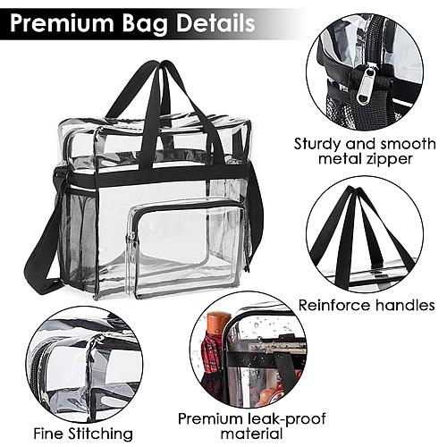 Stadium-Approved Clear Crossbody Bag with 11LBS Load Capacity