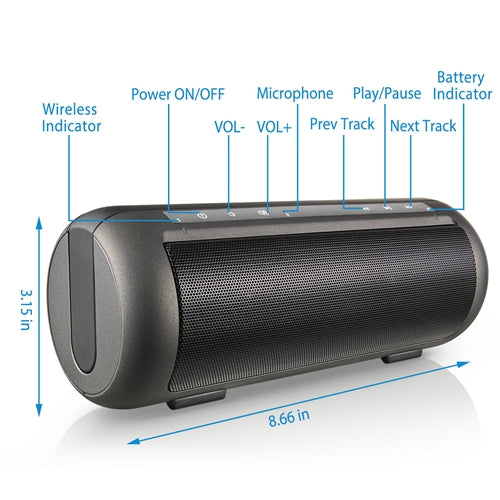 iRola Wireless Speaker with Dual Subwoofers & Noise Cancelling Mic