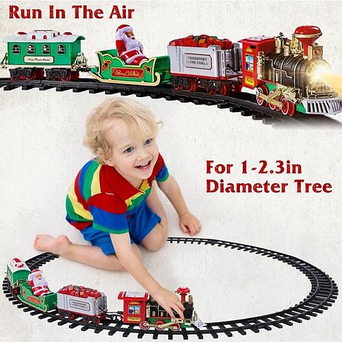 Electric Train Set with Santa Claus - Battery Operated Xmas Toy with Sound & Lights