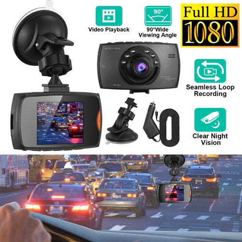 1080P Car DVR Dash Cam with 90° Angle, Loop Recording & Night Vision