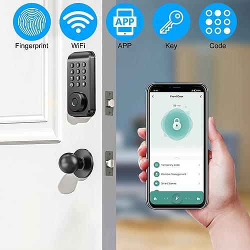 Keyless Smart Door Waterproof Controlled Fingerprint Lock for Entry Door