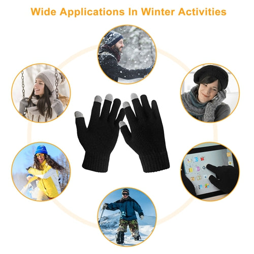 Unisex Full Finger Touch Screen Gloves - Winter Warmth for Running & Outdoor Activities