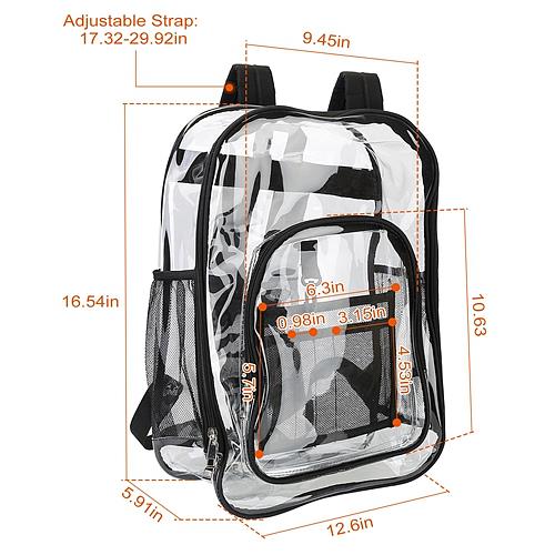 Clear Heavy Duty PVC Backpack with Reinforced Straps - 5.3 Gal